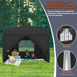 Partytent Paviljoen 3x3m met 4 wanden ANTRACIET Nieuw
