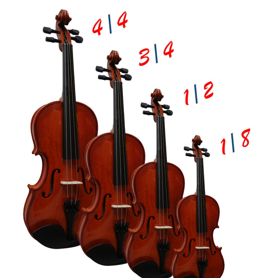 Viool 4/4 3/4 1/2 1/8  incl. vioolkist strijkstok NIEUW